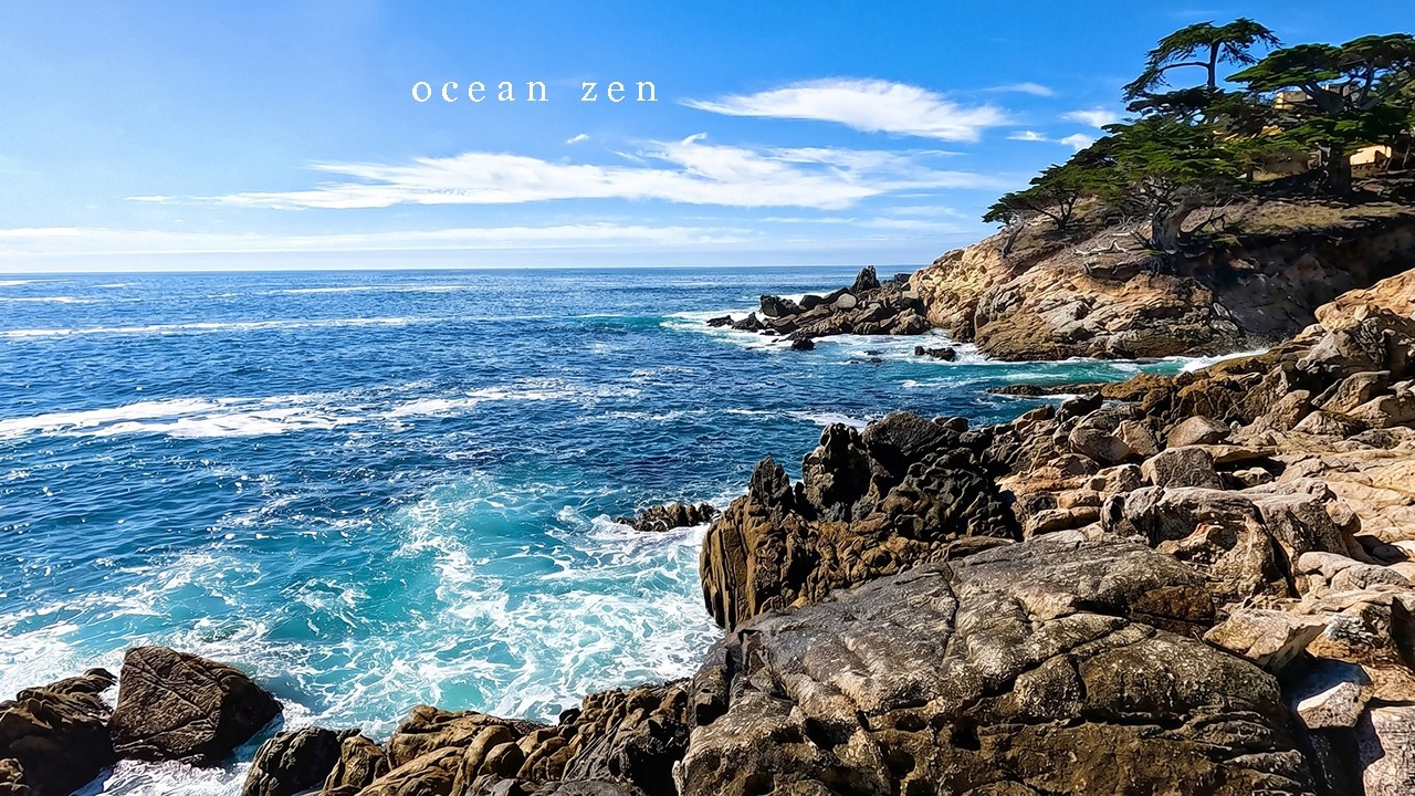 Pebble Beach 4K - Wild Waves & Cypress Trees