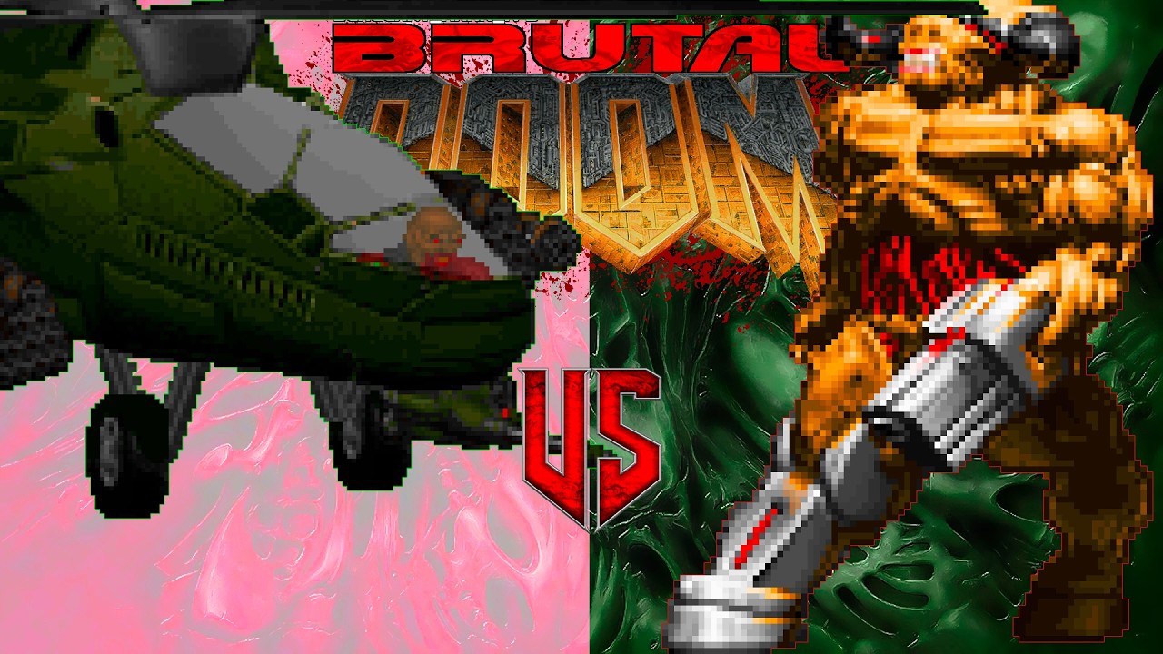 Machinima battle | Zombie Helicopter vs Cyberdemon | Brutal Doom II | Monster Infighting