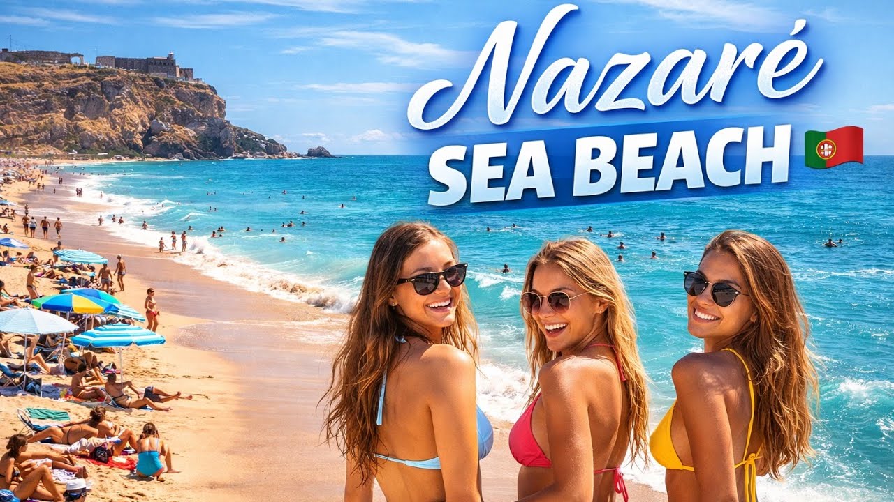 Nazaré Sea Beach, Portugal | World’s Biggest Waves 🌊 nazare waves | Portugal tour| travel with idbar