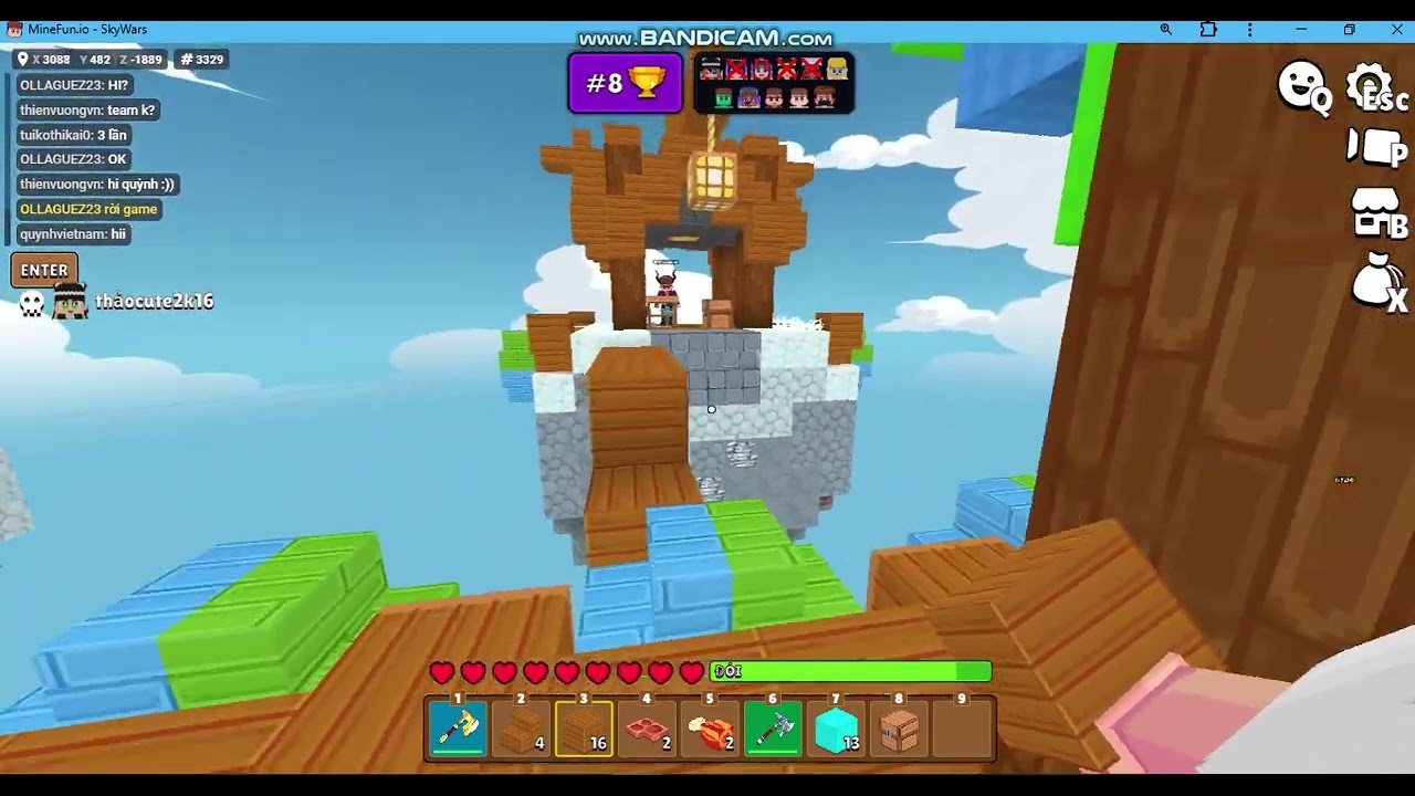 Minefun.io tiêu đề là ....