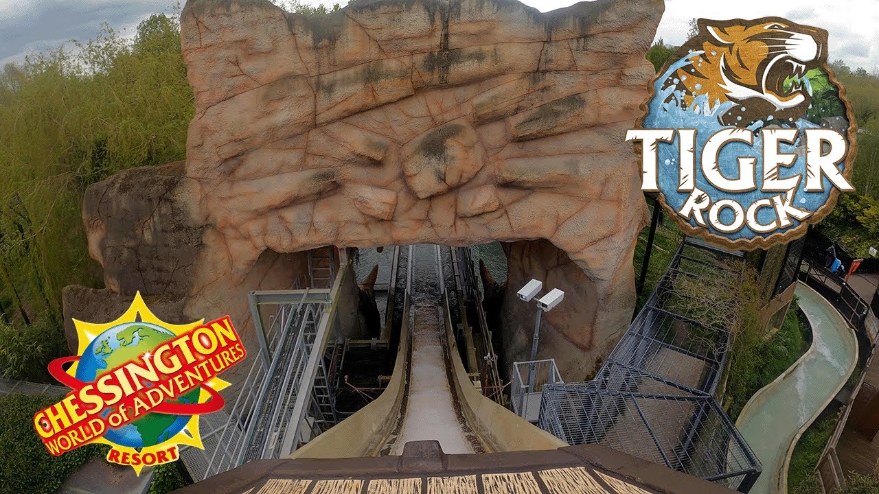 4K | Tiger Rock Log Flume POV at Chessington World of Adventures