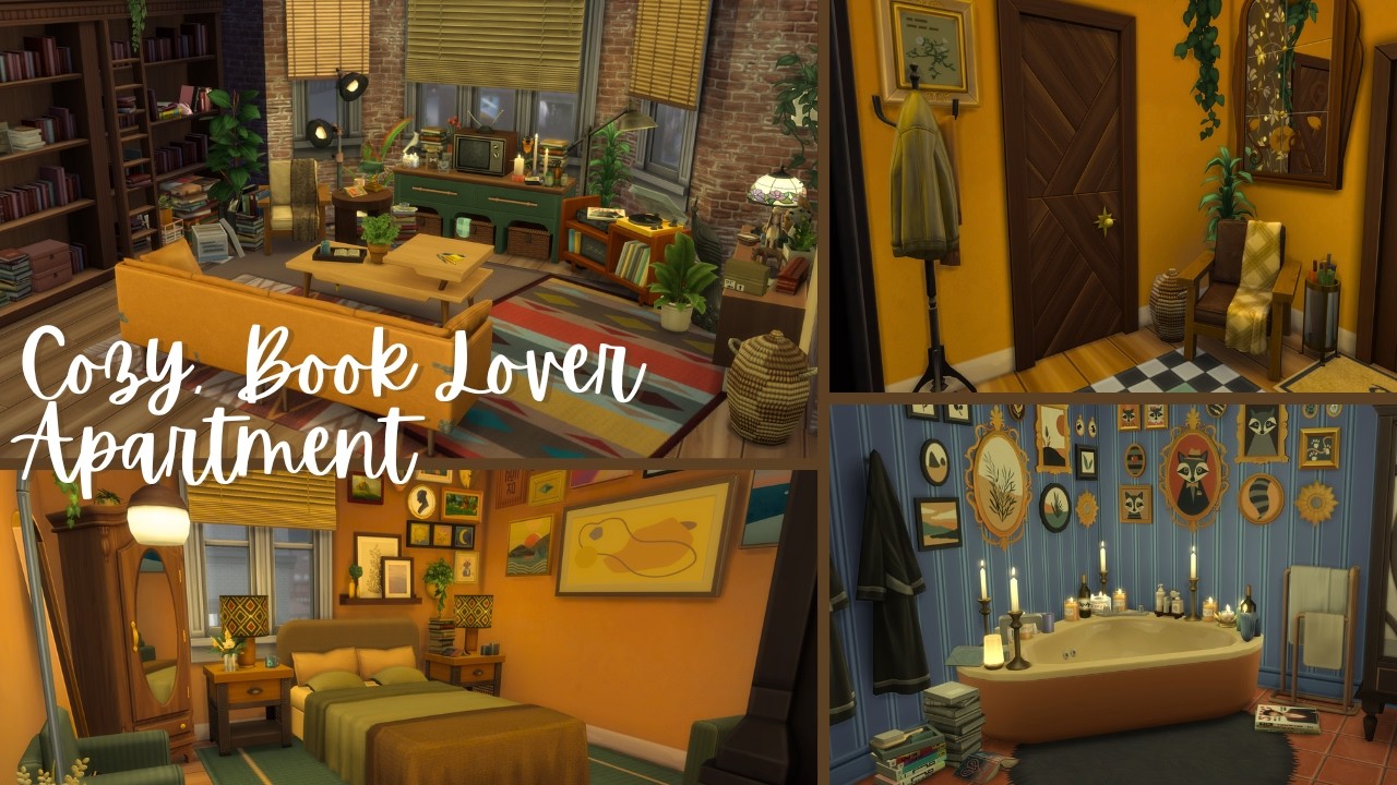 Cozy Book Lover Apartment | The Sims 4 | Speed Build