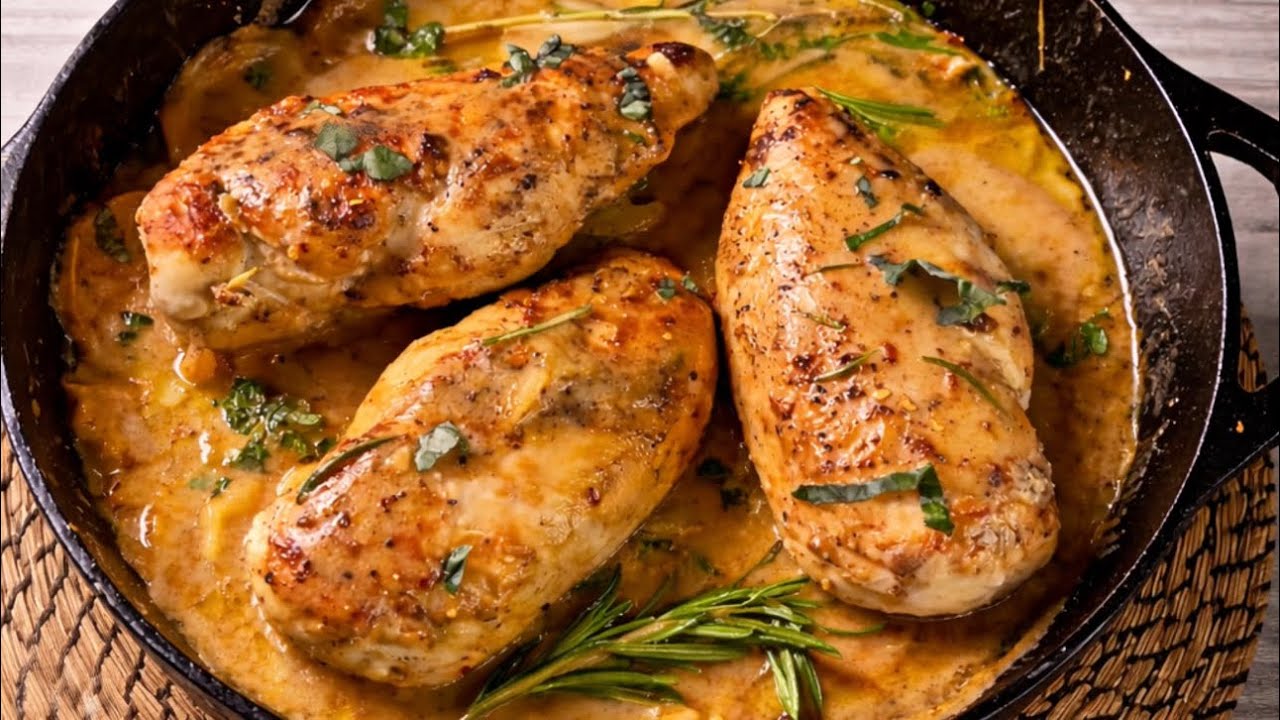 دجاج كريمي بالثوم والبطاطا | Creamy Chicken with Gravy