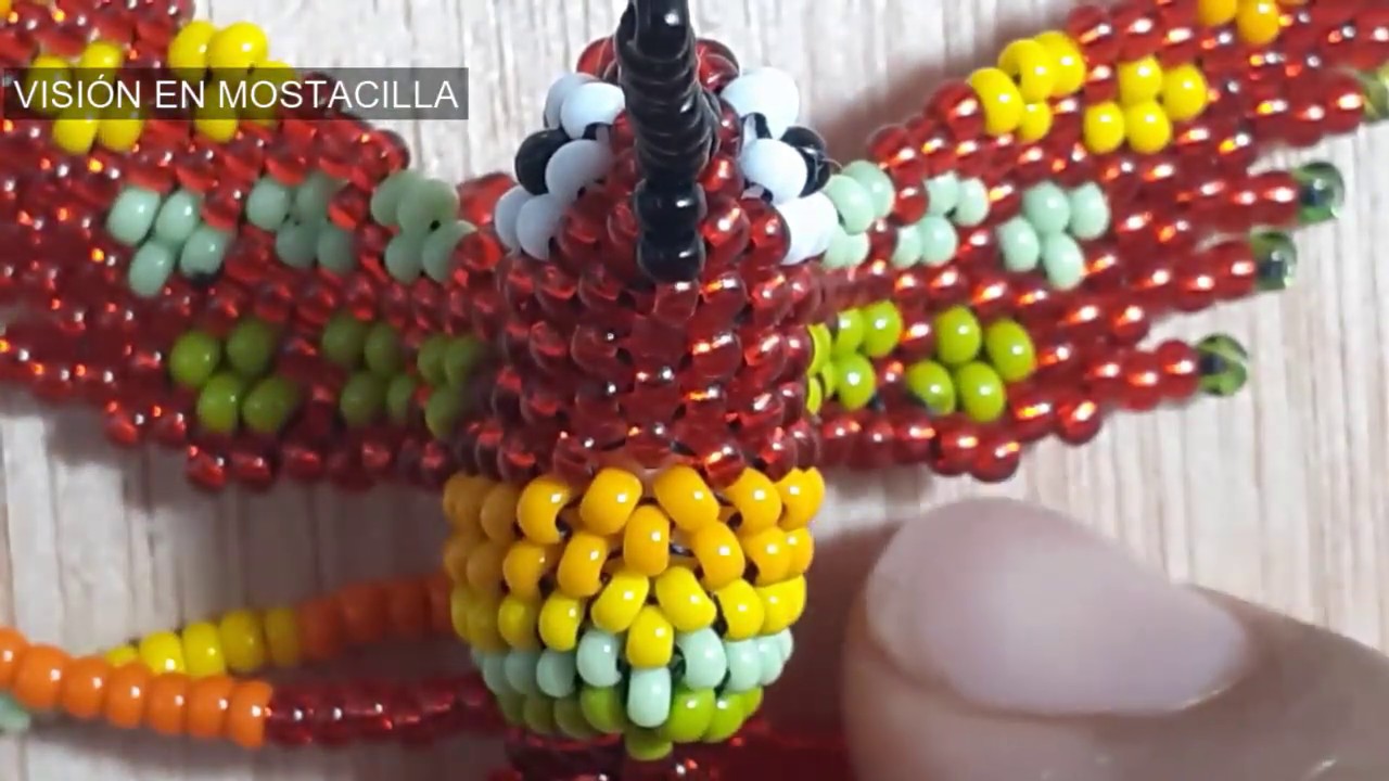Tutorial colibrí  pequeño en chaquira o mostacilla. PARTE 7/7
