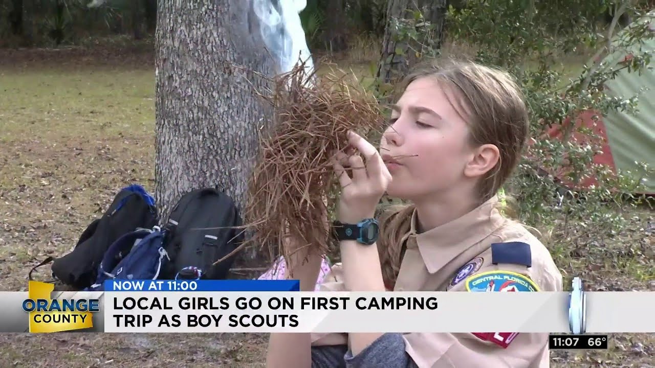 Girls now learning Boy Scout skills and values on camping trip