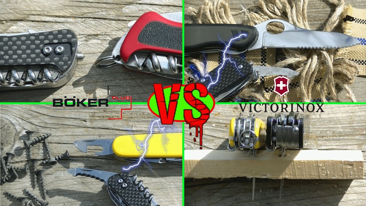 Victorinox VS Boker Tech Tool тесты стеклобоя, стропореза, отверток и шила