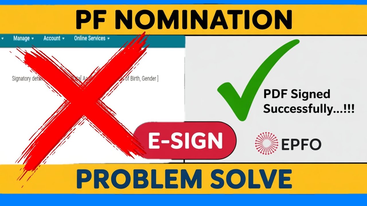 Signatory Details Mismatch In Epfo | E Nomination In Epfo Signatory Details Mismatch