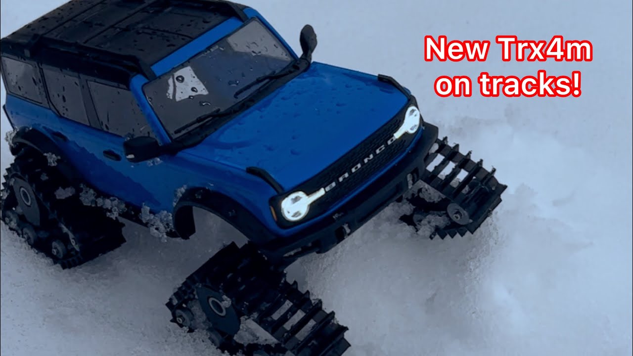Trx4m Bronco on tracks gets some snow action