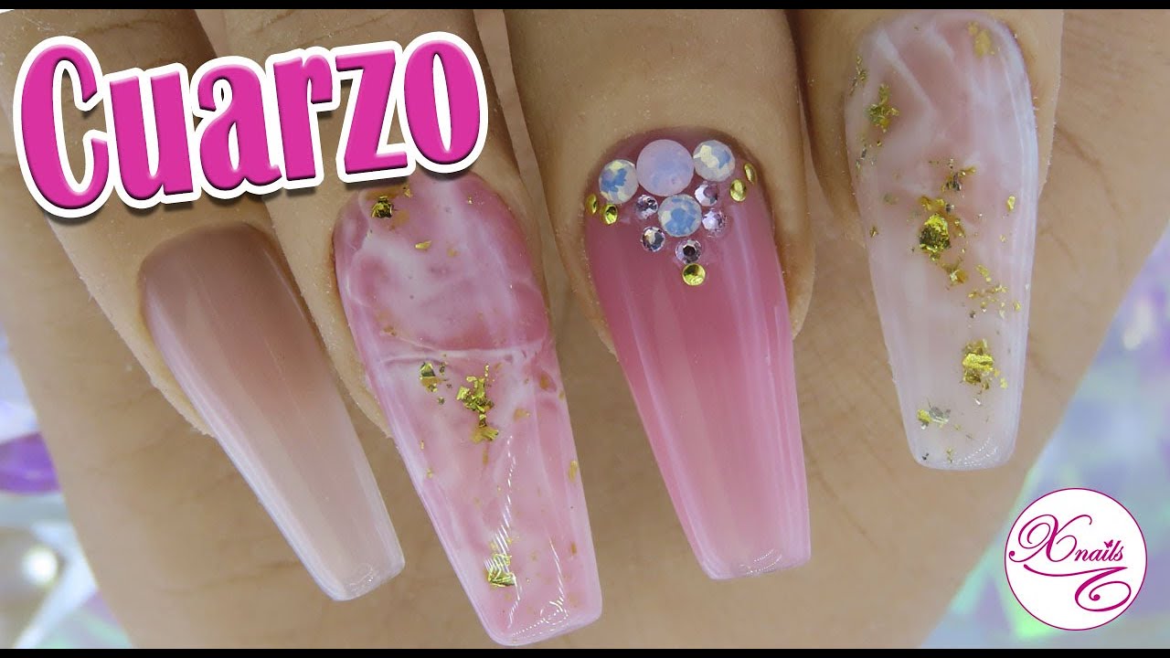 Como hacer Uñas EFECTO CUARZO o MÁRMOL Nueva TÉCNICA  💗💗😍 Te sorprenderá!!