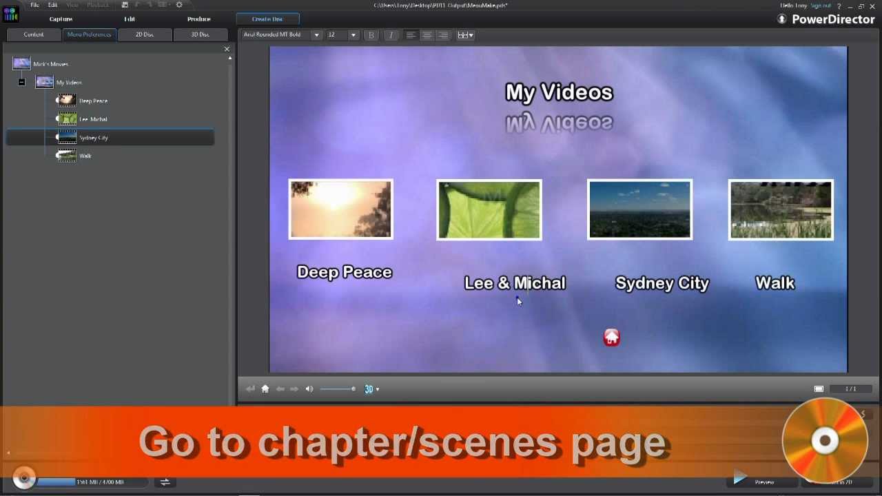 PowerDirector - Menu Making