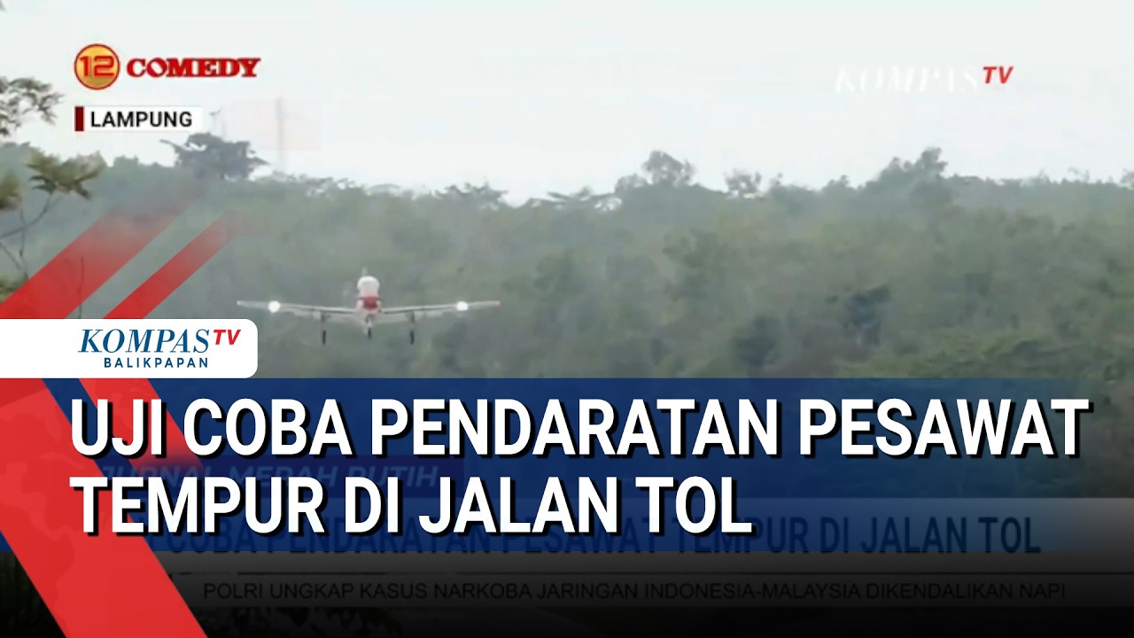 F-16 dan Super Tucano TNI AU Uji Coba Pendaratan di Jalan Tol