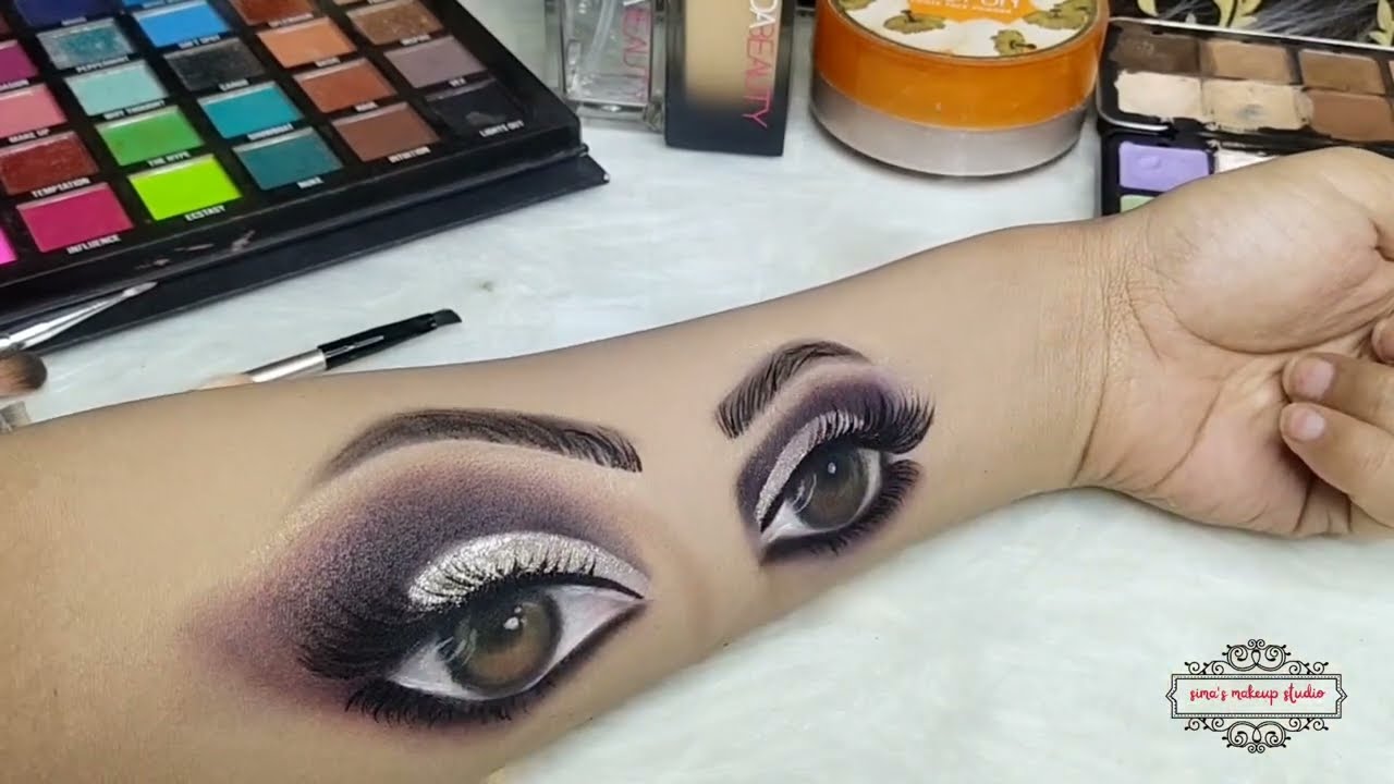Easy steps eyemakeup on hand || hand eye makeup || open eyemakeup look ||