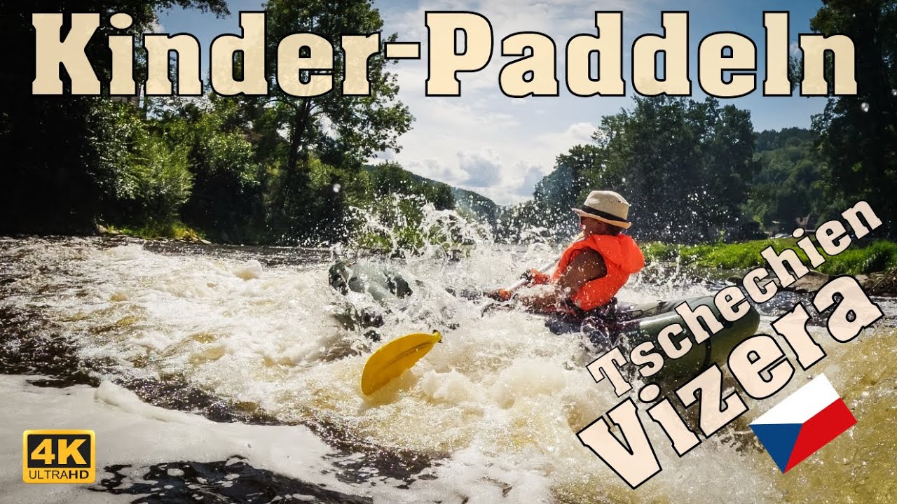 Kinder-Paddeln  auf der Vizera in Tschechien mit Packrafts/Kajak