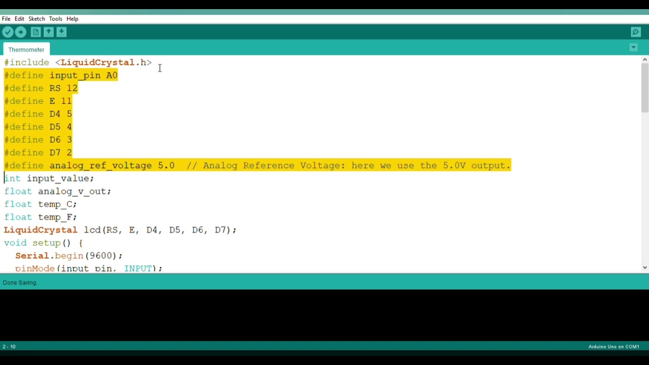 Overview of An Analog Thermometer using An Arduino UNO R3
