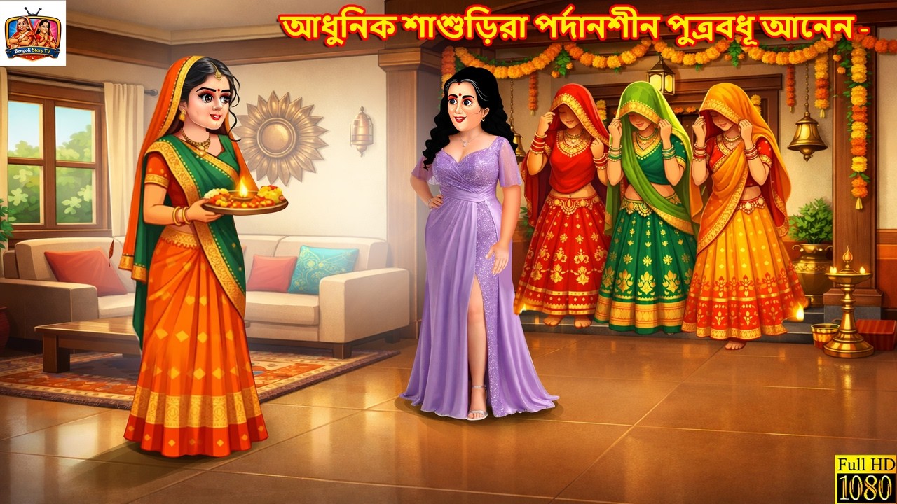 Adhunika śāśuṛirā pardānaśīna putrabadhū ānēna | Bengali Stories |Bengali Moral Story |Cartoon Video