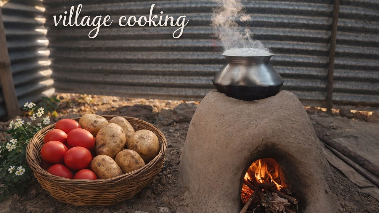 Village Cooking in Nature! Traditional Clay Stove Recipe Under the Open Sky