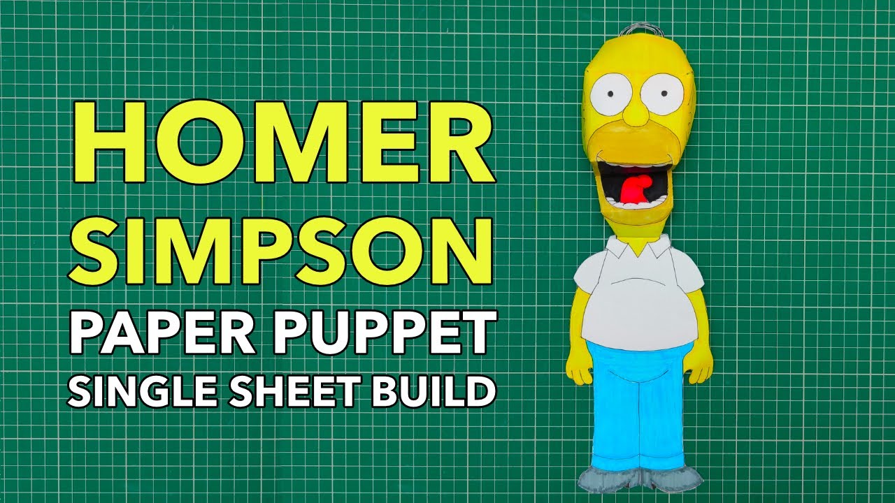 How to make a Simpsons puppet - Single sheet of paper build
