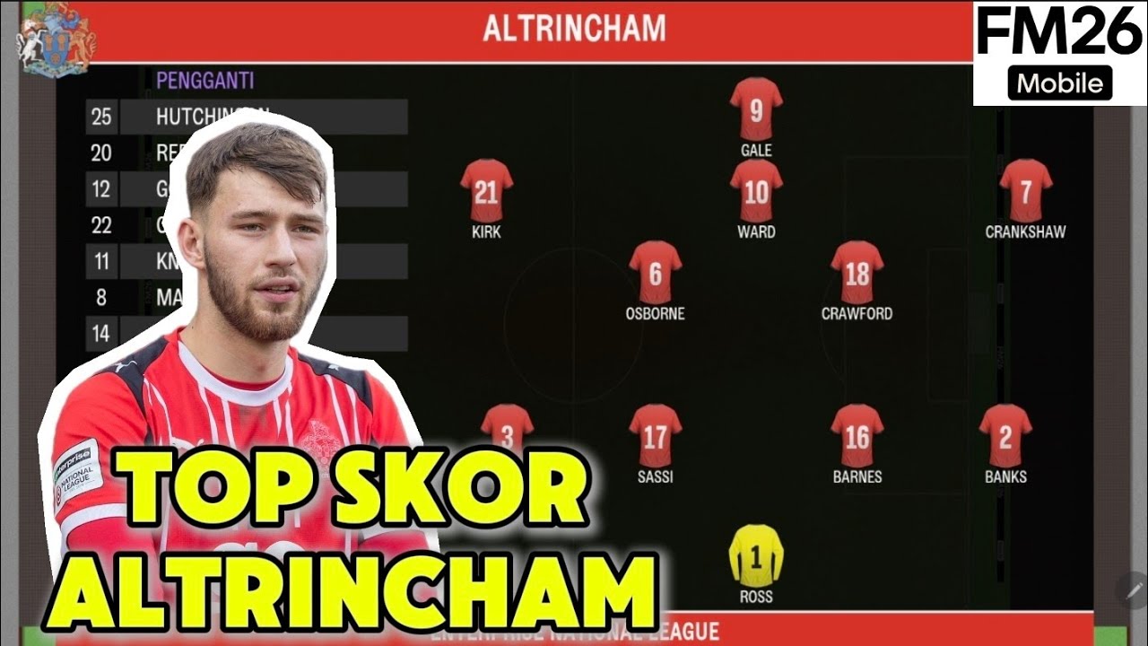 2 Bulan Hasil Naik Turun Jadi Pelatih Altrincham di FM 26 Mobile #2