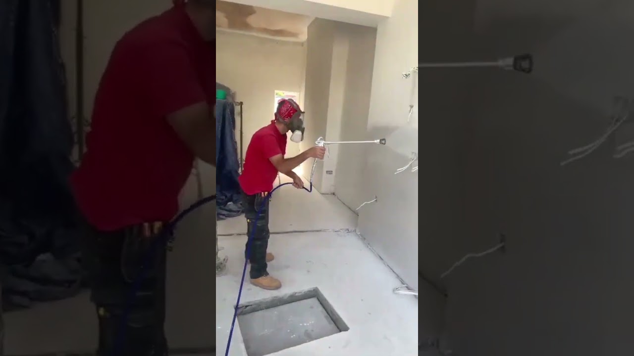 spray paint walls and ceiling