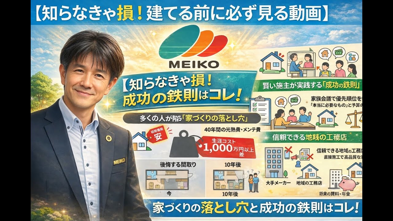 【家づくりの結論】見た目や流行で選ぶと地獄を見る？歴36年の現場監督が教える「100年後悔しない」ための優先順位と、危険なパートナーの見抜き方＃明工建設