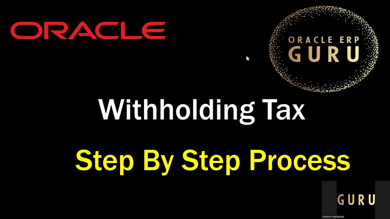 Oracle ERP Withholding Tax Explained | Setup, Configuration & Tips