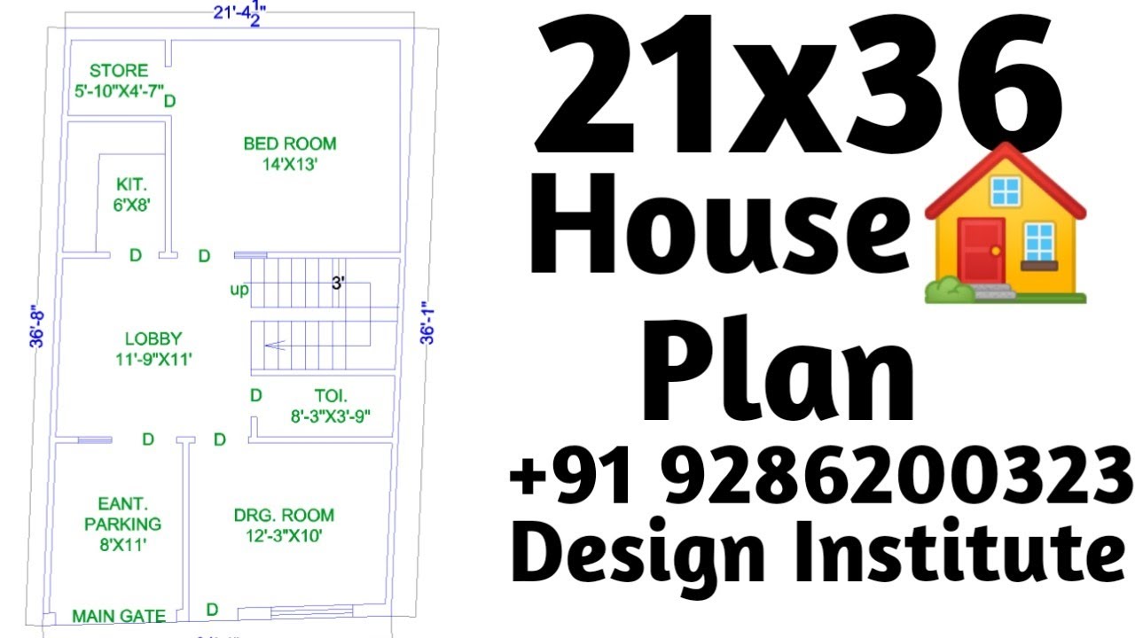 21x36 House plan design🏠|Design Institute | +919286200323