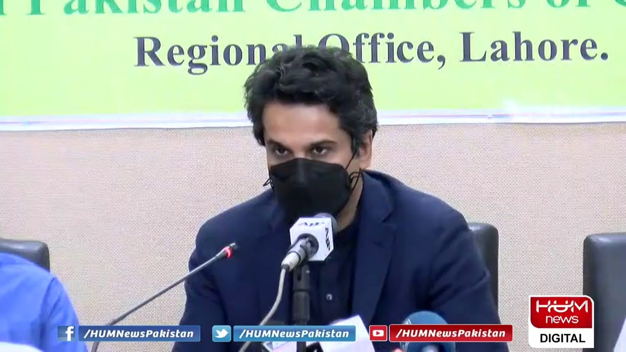 Punjab Finance Minister Hashim Jawan Bakht talks to media