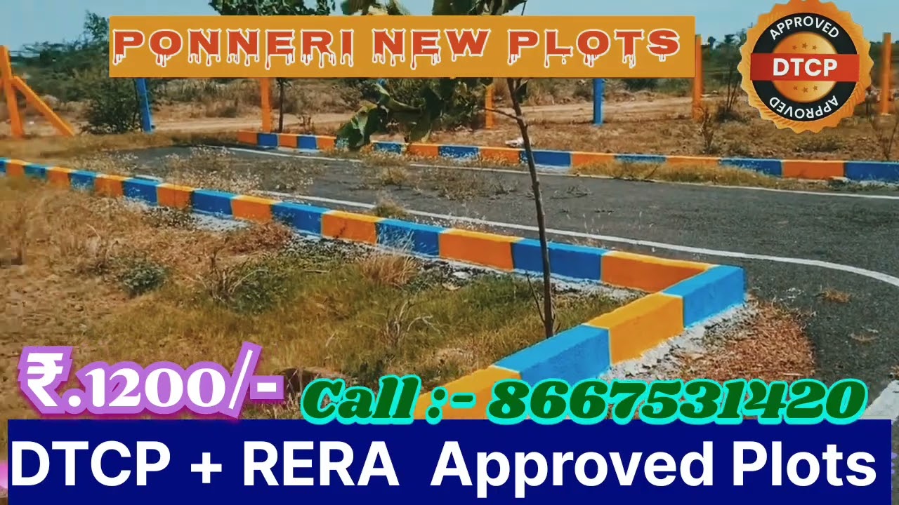 Ponneri  New Site @ DTCP RERA Approved Plots | Residencial Site for Sale | 70% LIC Loan Available...