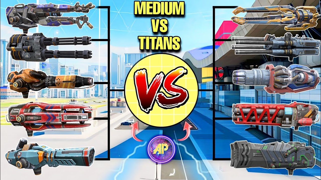 🔥 ALL MEDIUM WEAPONS VS TITAN ALPHA WEAPONS! || WAR ROBOTS COMPARISION WR ||