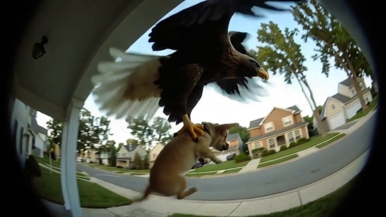 Moments Eagles & Other Wild Animals Take Puppies - Caught on Security Cameras!