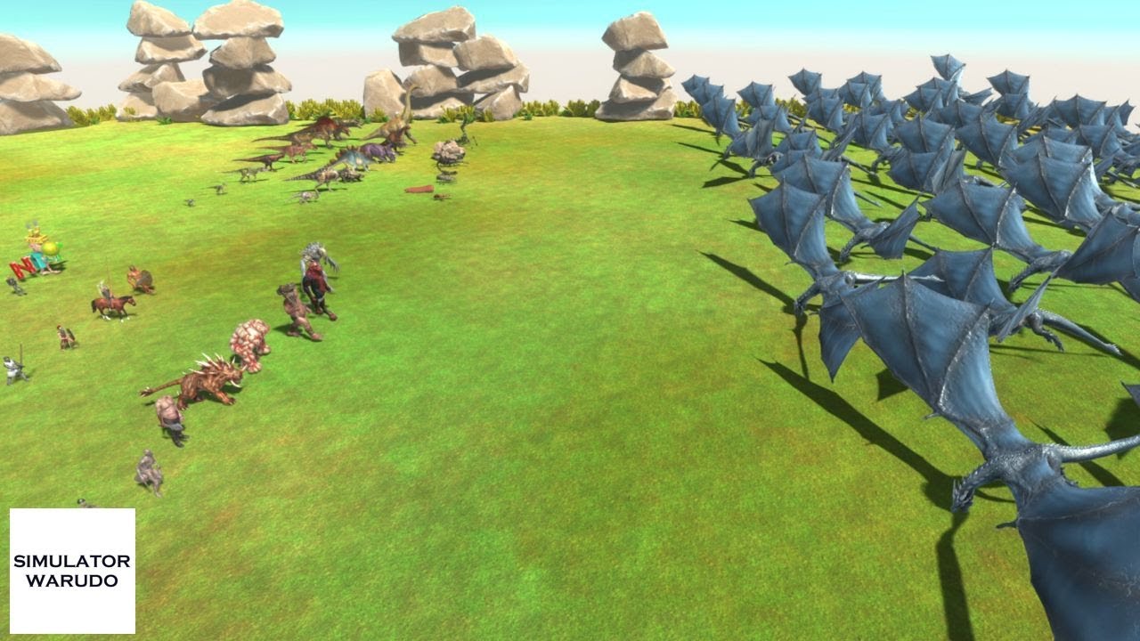 100 FANTASY vs ALL Units Army Animal Revolt Battle Simulator