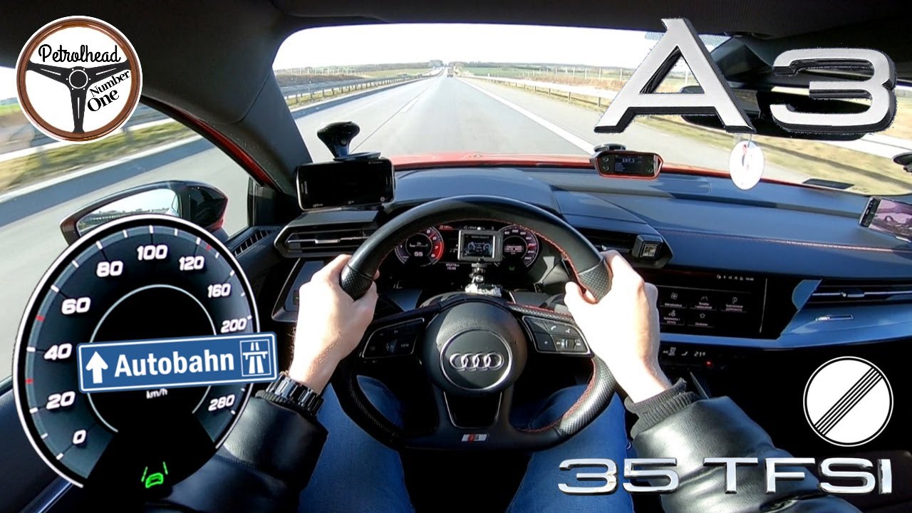 2020 Audi A3 35 TFSI | V-MAX. Pr&oacute;ba autostradowa. RACEBOX 0-100, 100-200, 1.4 mili.