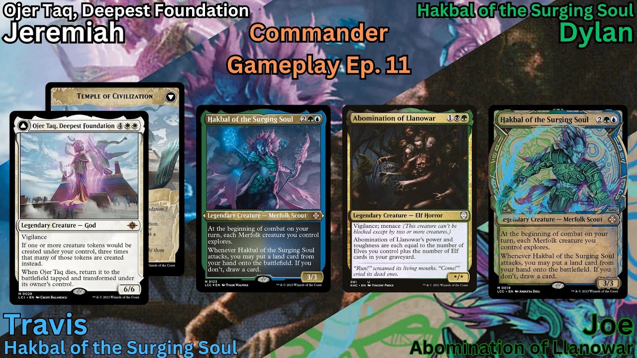 Commander Gameplay Ep.11 Hakbal (Merfolks) x2 v Ojer Taq (Tokens) v Abomination of Llanowar MTG EDH
