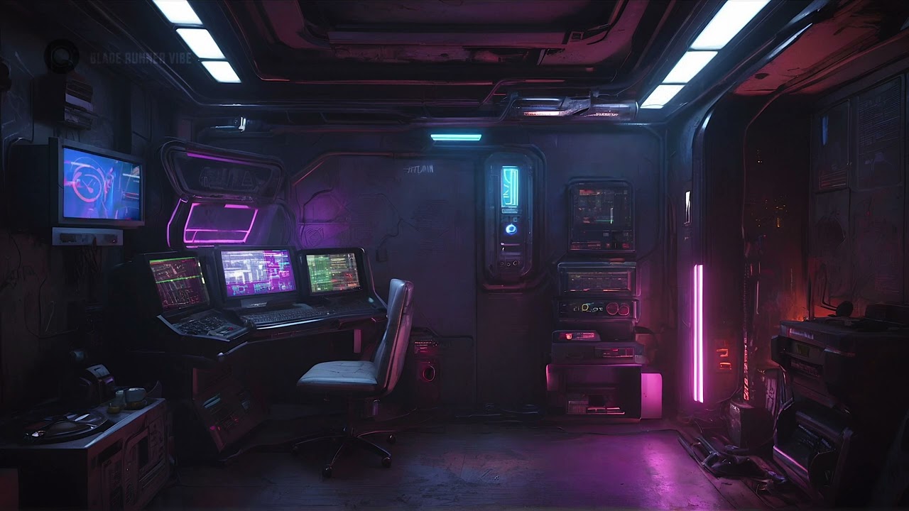 Hacker Room in the Cyberpunk City ☆ Dark Sci Fi Ambient Music for Dream, Relax, Focus or Chill