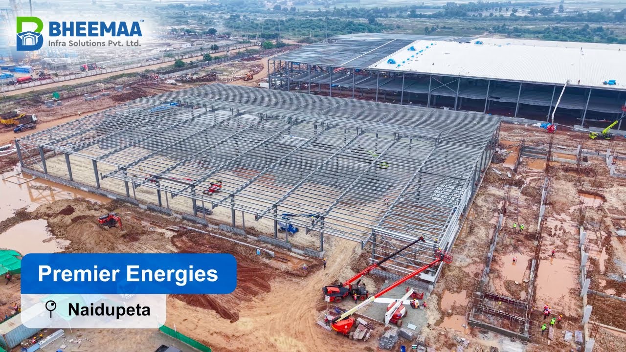 FG Warehouse Erection in Progress | Premier Energies Naidupeta