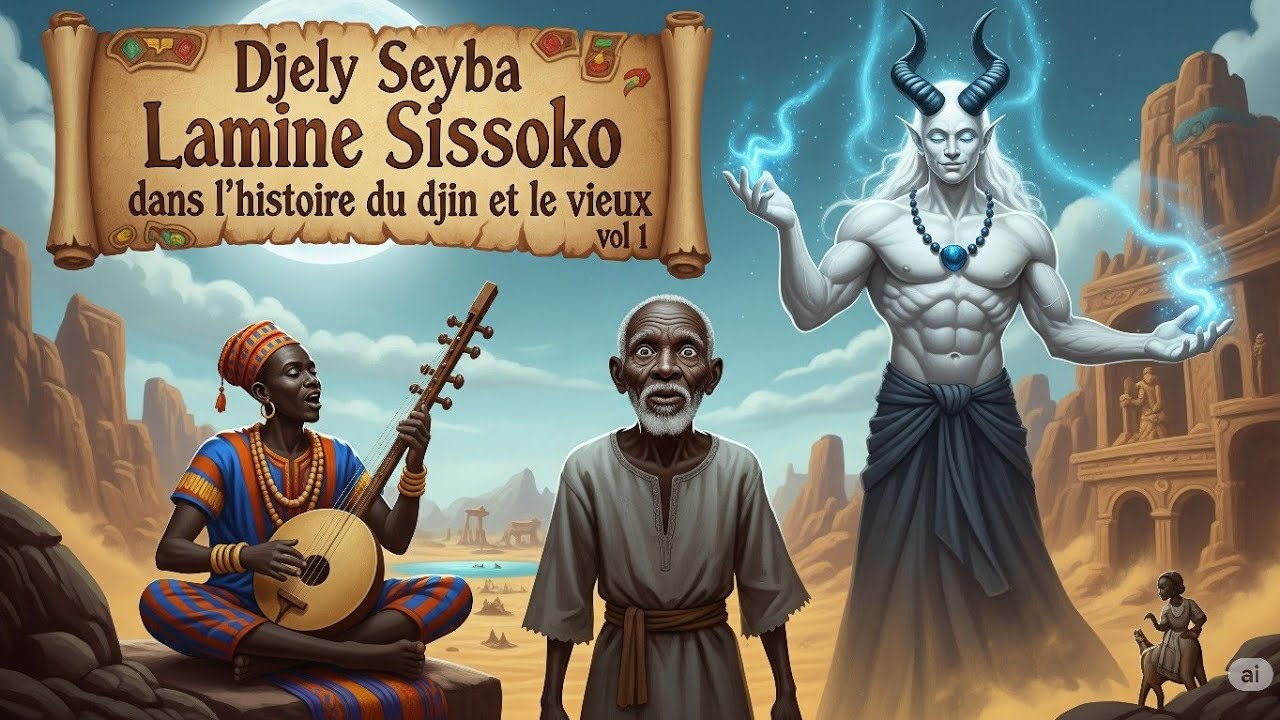 Djely Seyba Lamine Sissoko dans l’histoire du djin et le vieux pêcheur vol 1
