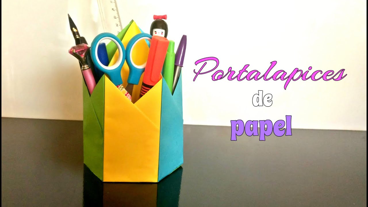 PORTALAPICES de PAPEL MUY RESISTENTE de PAPIROFLEXIA/fácil.
