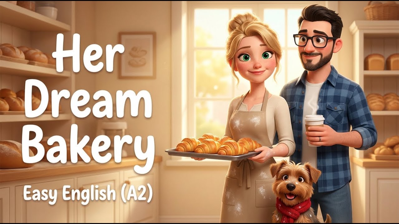 Emma’s Bakery Dream Comes True 🏡 ❤️ | Slow English Story for Listening (Level A2)