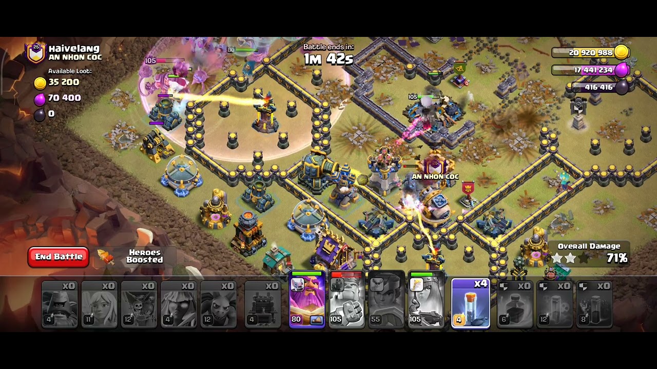 Frndly clan war against AN NHON COC Clan ant beat the No.1 base