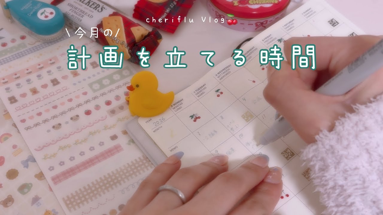 2月の手帳デコVlog🍒
