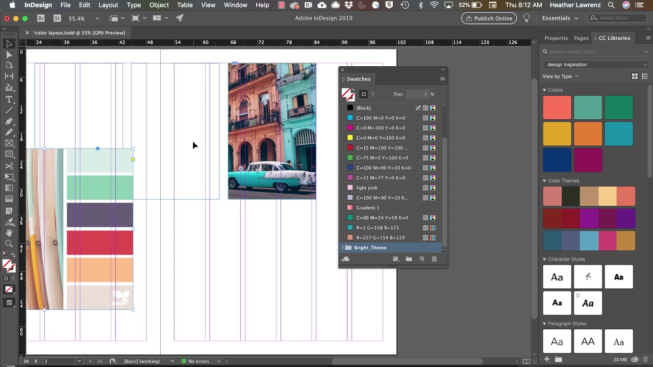 InDesign Export and Import swatches