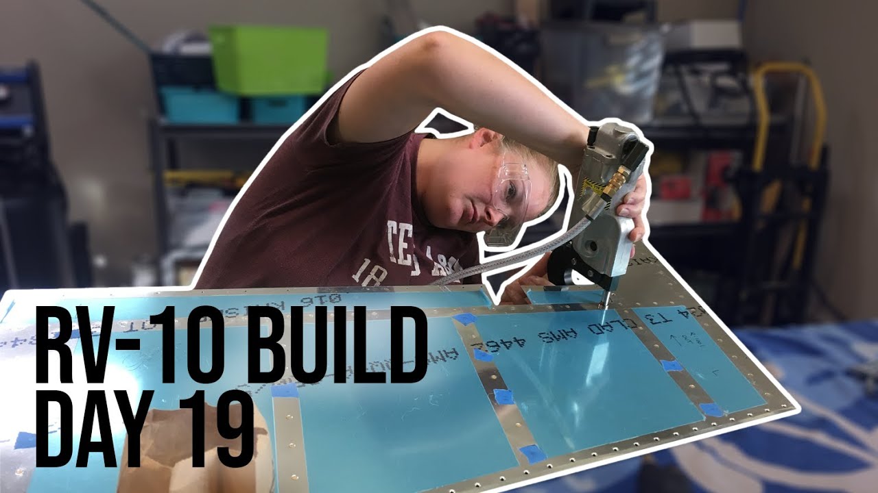 Van's Aircraft RV-10 Build: Day 19 - Riveting the Rudder's Trailing Edge (7-10 & 7-11)