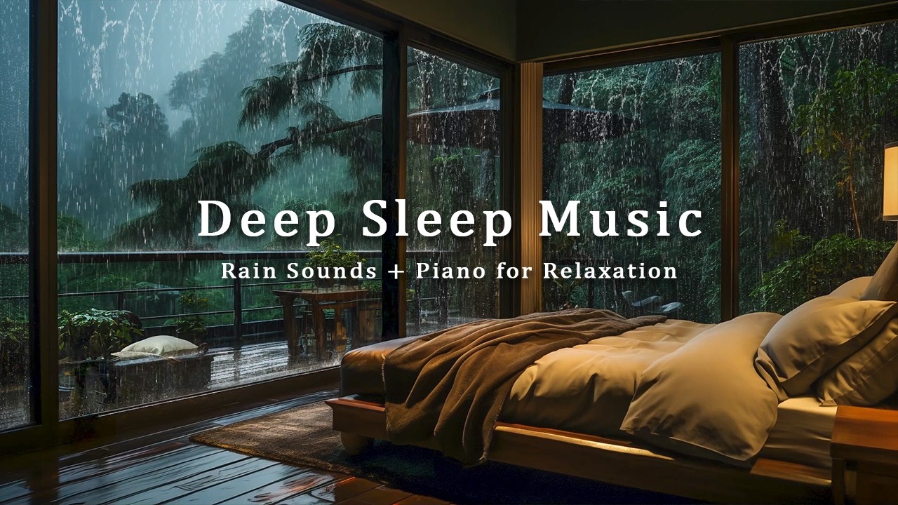 Rain Sounds and Soft Piano - Relaxing Music for Stress Release, Deep Sleep, and Quiet Meditation