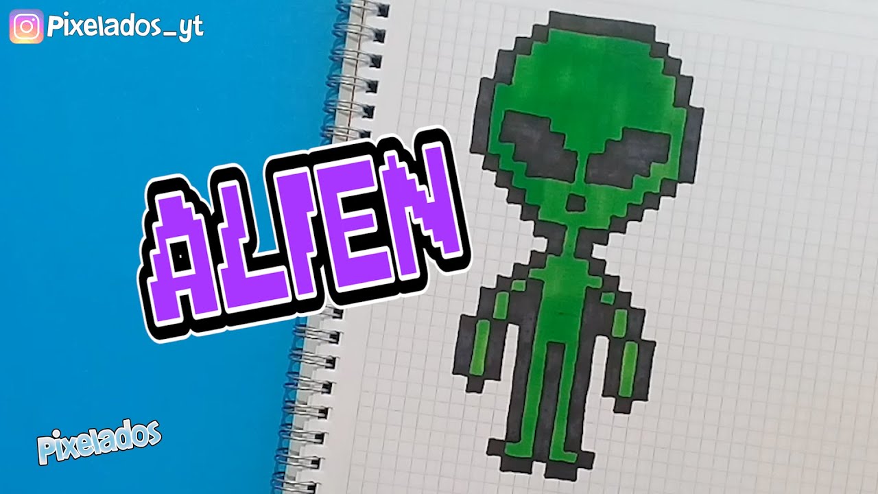 COMO DIBUJAR ALIEN PIXEL ART - PIXELADOS