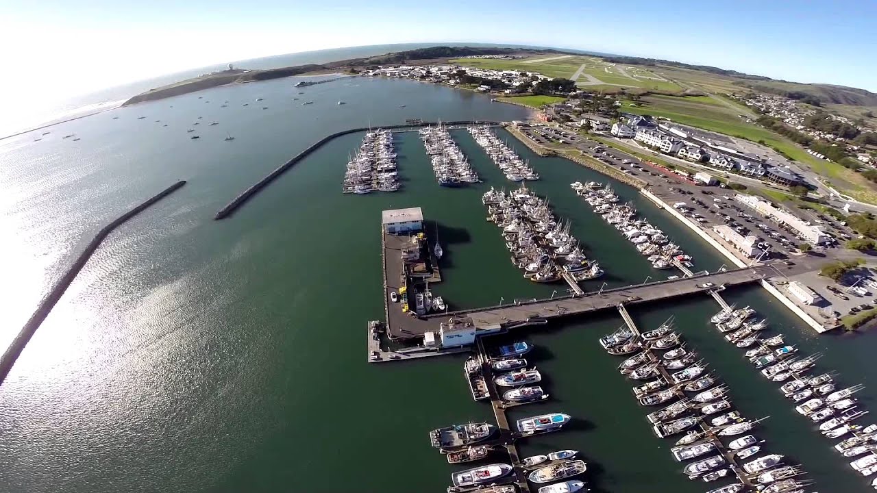 Aerial View of Pillar Point Harbor at Half Moon Bay, California