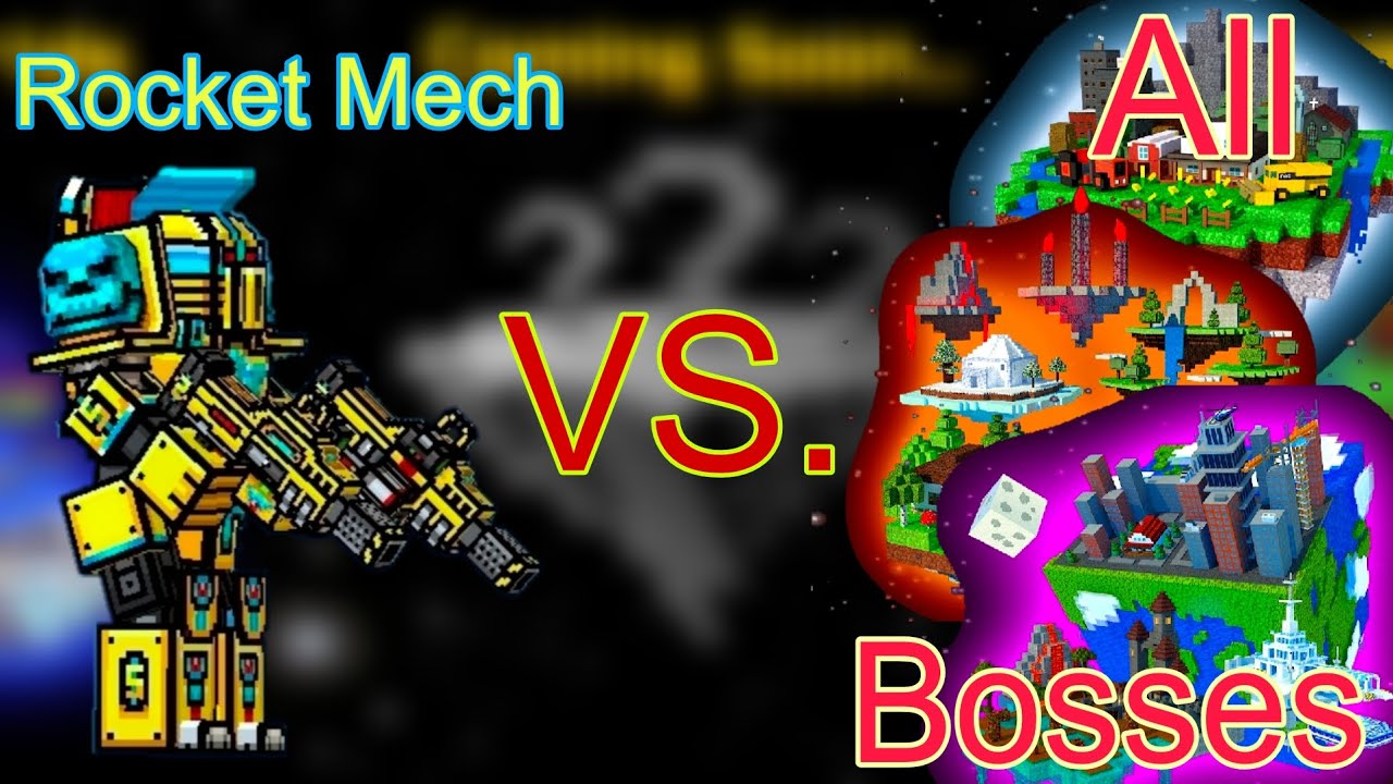 Rocket Mech vs. All Campaign Bosses | Pixel Gun 3D