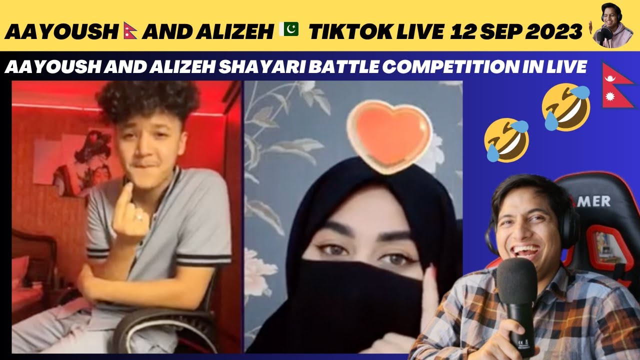 AAYOUSH AND ALIZEH 🥷 LIVE SHAYARI BATTLE ! 😍😄 COMPETITION | 🔴 LIVE 12 SEP | Reaction Video PART 1