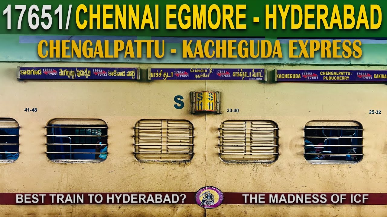 17651 Chennai Egmore - Hyderabad Train Journey Vlog | Mass run through Chennai Suburbs