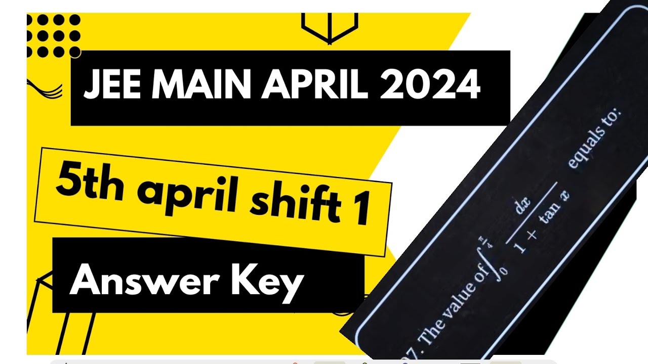 JEE MAIN APRIL 2024 | JEE MAIN 5th APRIL 2024 answer KEY in English and tamil | Jee MAINS 2024 april