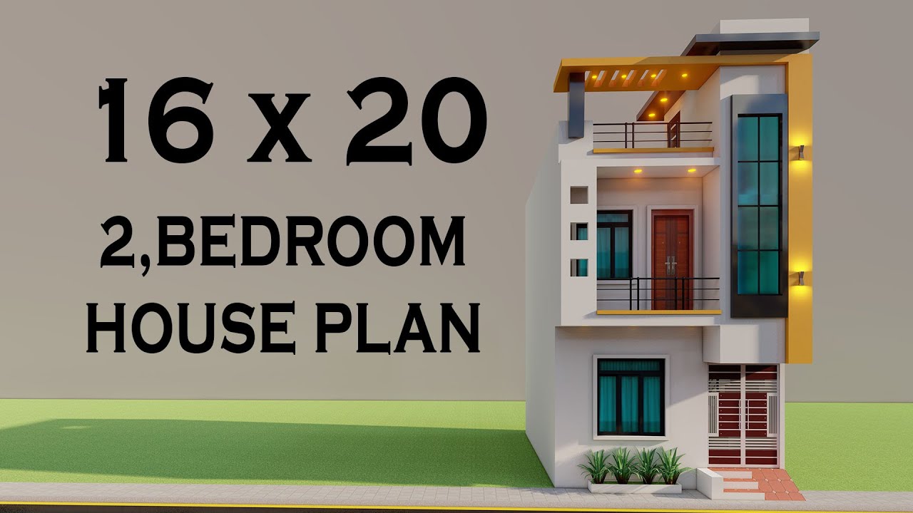 Small 2 Bedroom Duplex House Elevation,16x20 Small Home Design,New House Planing,3D Makan Ka Naksha